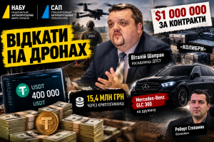Мільйонні відкати у крипті на дронах: НАБУ і САП висунули нові підозри прикордоннику Віталію Шапрану та бізнесмену Роберту Степаняну